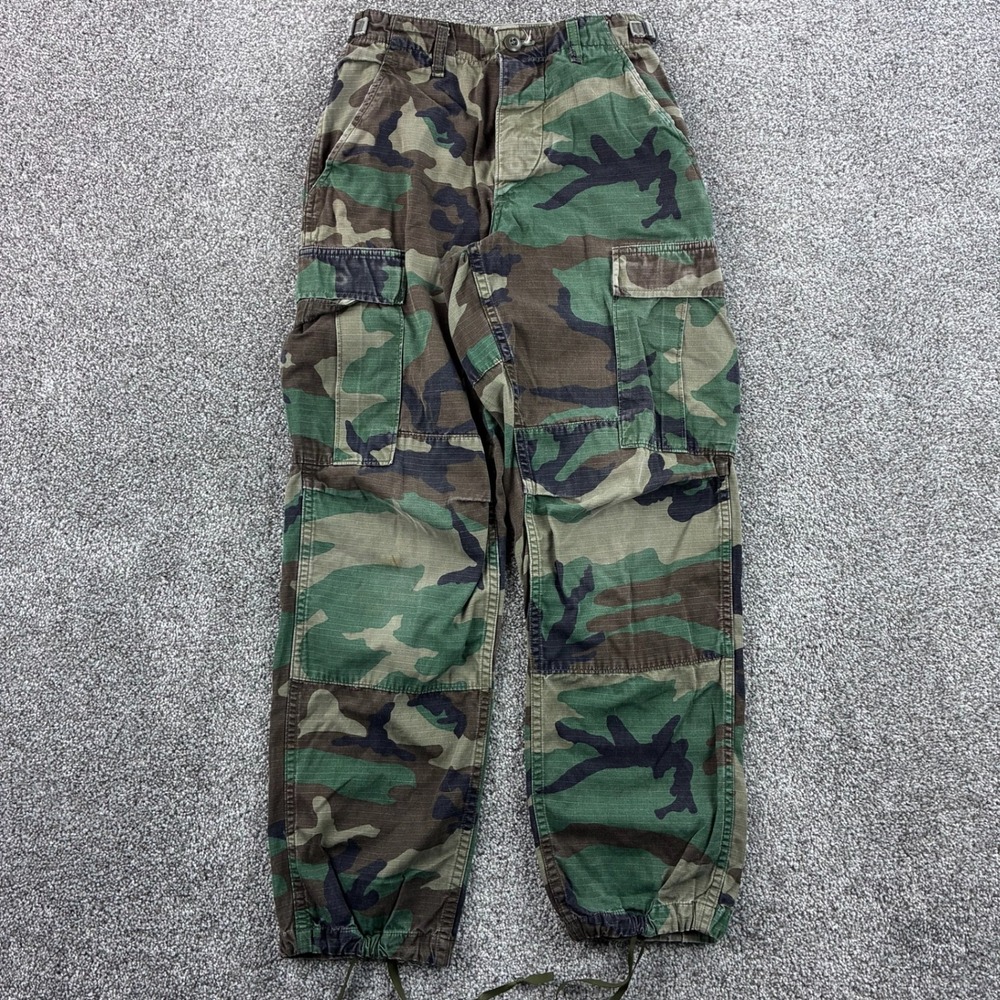 US Military Pants Mens XS Short Woodland Camo BDU Ripstop Combat Trousers